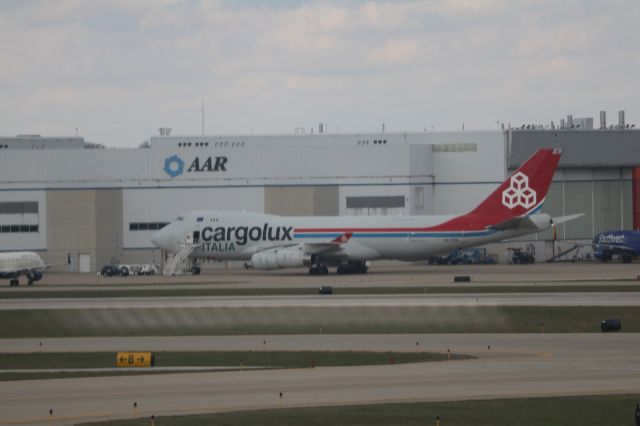 Boeing 747-400 (LX-YCV) - Weather diverted 747. One of four. Taken from inside terminal