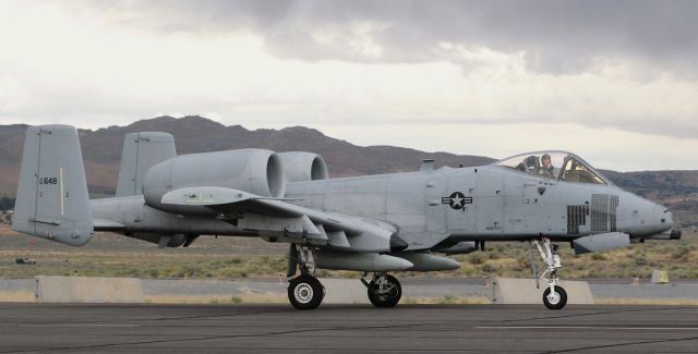 Fairchild-Republic Thunderbolt 2 (82-0648) - A USAF Warthog (82-0648) taxies to a parking position on the south end of the apron.