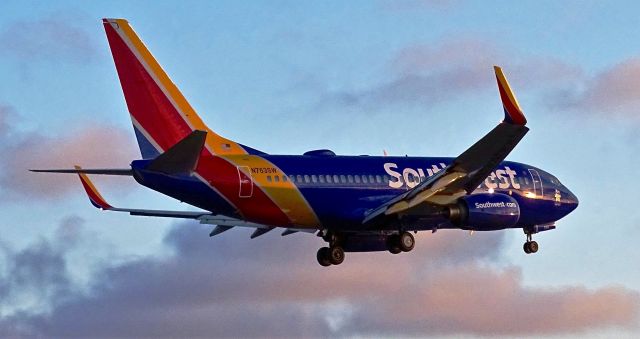 Boeing 737-700 (N763SW) - first in database with new colors. note special sticker on the nose