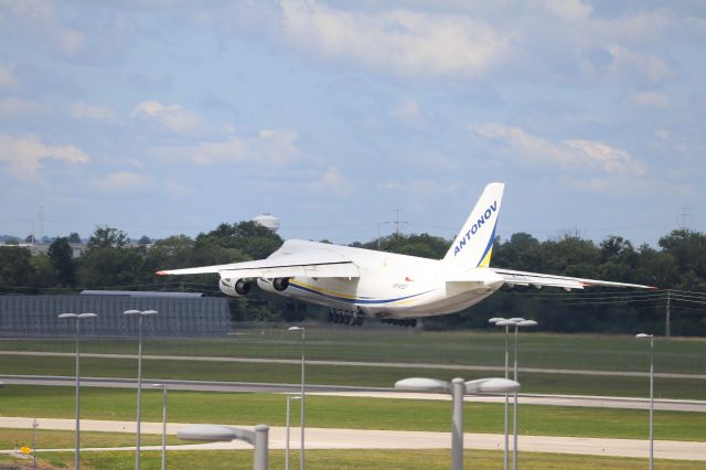 Antonov An-124 Ruslan (UR-82007) - Massive An-124 "City of Mykolaiv" thunders out of 23R on it's way to Harrisburg, PA