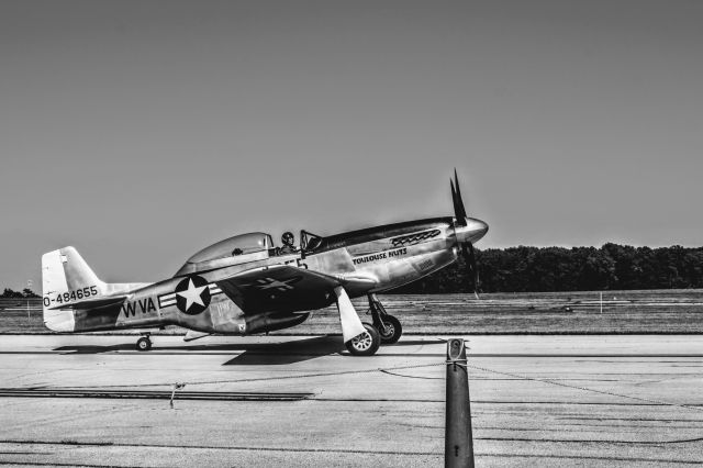 North American P-51 Mustang (NL551CF) - Collings Foundation’s dual-control North American  TF-51D Mustang “Toulouse Nuts” taxiing to park at the Dayton-Wright Brothers Airport during the 2017 Wings of Freedom Tour 