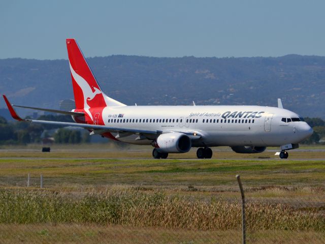 Boeing 737-800 (VH-VZB) - On taxi-way heading for take off on runway 05. Thursday 12th April 2012.