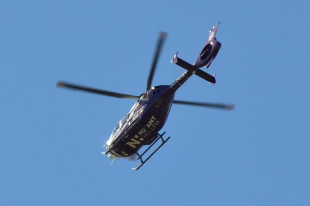 Eurocopter EC-635 (N556MT) - MED TRANS CORP (NOVANT HEALTH) helo buzzing over Lake Norman, NC - 3/2/18