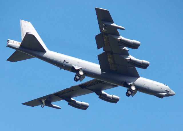 Boeing B-52 Stratofortress (61-0017) - At Barksdale Air Force Base. The tail has been put back on and she is in the air again!