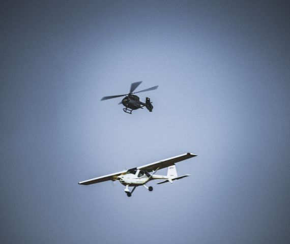 KAWASAKI EC-145 (NF1L) - On approach at Aurora Municipal Airport