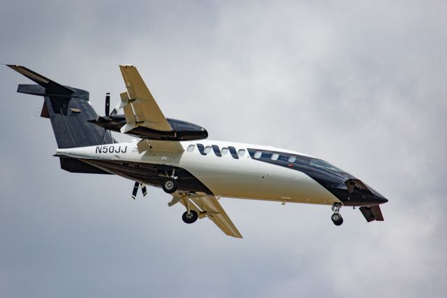 Piaggio P.180 Avanti (N50JJ) - In the final approach path for Meacham Field in Fort Worth, TX