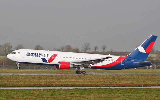 BOEING 767-300 (VQ-BUP) - azurair b767-33a(er) vq-bup landing at shannon on a fuel stop while routing cayo coco in cuba to moscow 8/12/18.