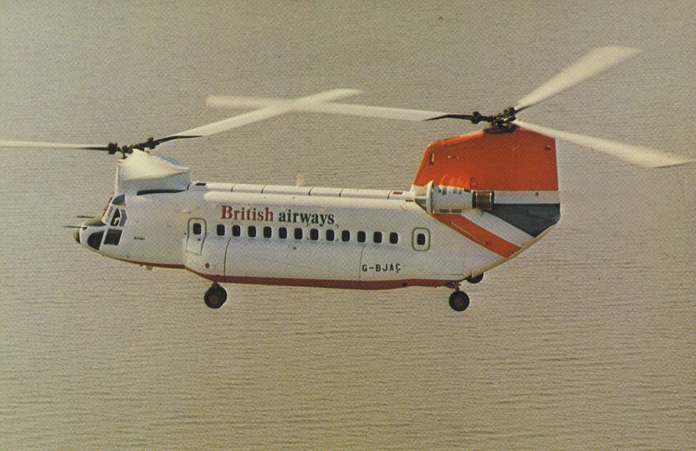 Boeing CH-47 Chinook (G-BJAC) - SCANNED FROM POSTCARDbr /BRITISH AIRWAYS