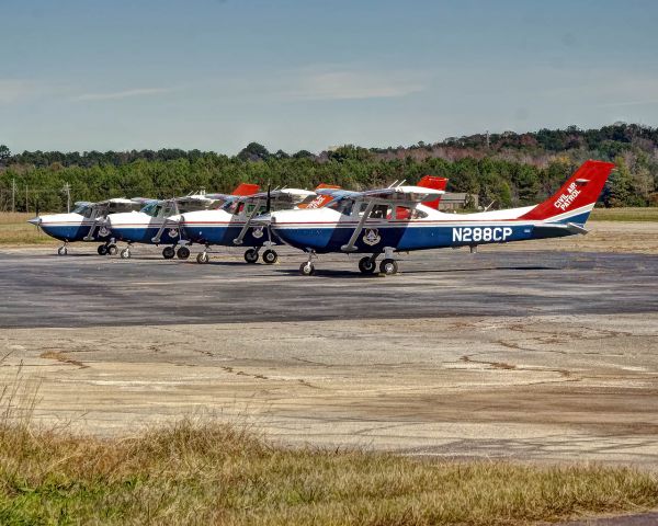 Cessna Skylane (N288CP) - Four Civil Air Patrol aircraft are parked on the ramp for a CAP SAREX at LaGrange Callaway Airport.