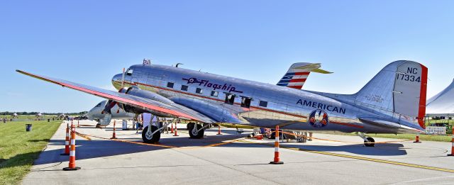 Douglas DC-3 (N17334) - Douglas DC-3 "Flagship Detroit" The oldest flying DC-3 known as the Flagship Detroit on static display at the 2017 Vectren Dayton Air Show