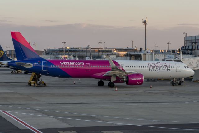 HA-LVK — - 12th June, 2022: Ultra-low cost Hungarian carrier Wizz Air seen parked in Vienna prior to early morning departure to Burgas, Bulgaria.