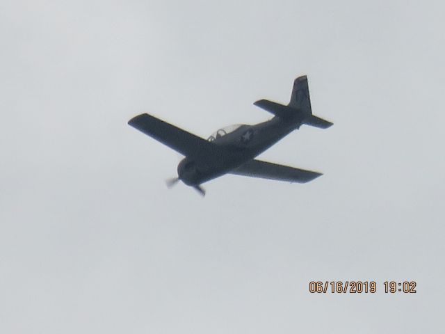 North American Trojan (N5443U) - Trojan Phlyers heading back home over Southeastern Kansas from their airshow at KSZL.