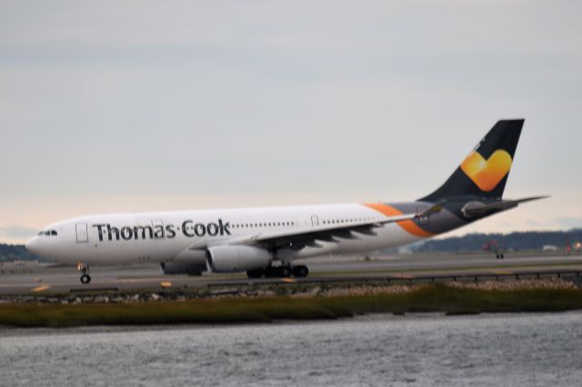Airbus A330-200 (G-VYGM) - The last Thomas Cook flight out of Boston to Manchester. Hopefully they will make a return here in the future. 