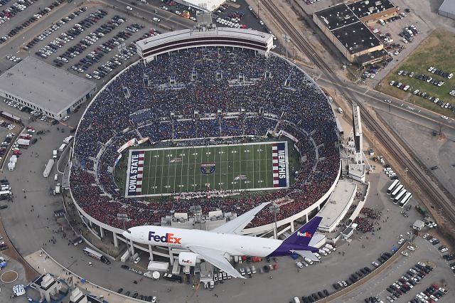 — — - Fed Ex Boeing 777 Flyover before the 2017 Auto Zone Liberty Bowl Game in Memphis TN