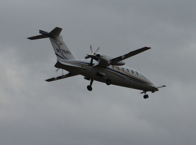 Piaggio P.180 Avanti (N179MS) - A Piaggio P180 Avanti under overcast skies approaching Runway 18L at Carl T. Jones Field, Huntsville International Airport, AL - December 26, 2016.