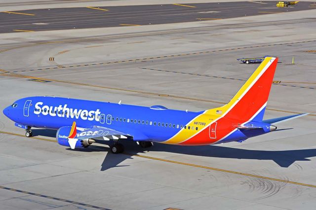 Boeing 737 MAX 8 (N8708Q) - Southwest Boeing 737-8 Max N8708Q at Phoenix Sky Harbor on May 25, 2018.