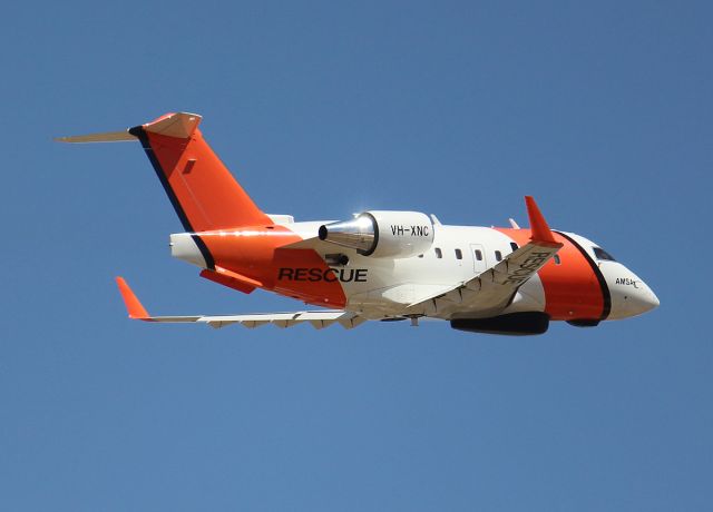 Canadair Challenger (VH-XNC) - Departing Longreach towards the west on the 10/02/2019