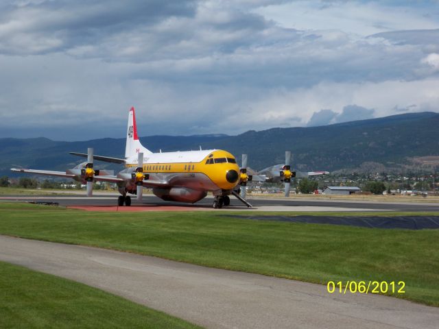 Lockheed L-188 Electra (C-FVFH) - PENTICTON REGIONAL AIPRORT YYF CANADA - Electra tanker based in Penticton 2012