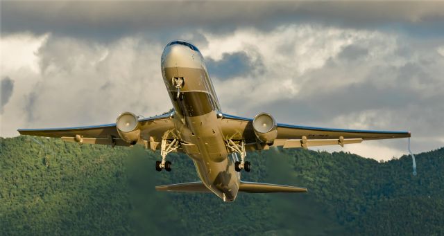 BOEING 767-300 (P4-MES) - Big bandit departing St Maarten at sunset from runaway 28 to Paris.