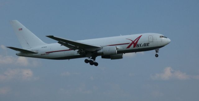 BOEING 767-200 (N749AX) - On final is this 1984 ABX Air Boeing 767-232 in the Summer of 2021.