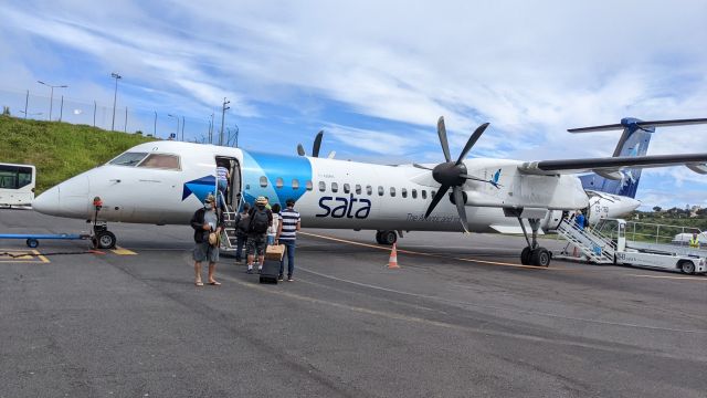 — — - I was getting on my flight to Flores Island in the Azores.