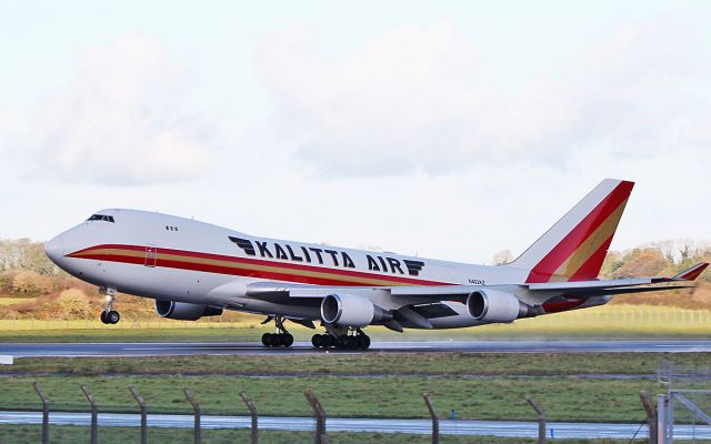 Boeing 747-400 (N402KZ) - kalitta air b747-481f n402kz dep shannon for chicago 1/11/18.