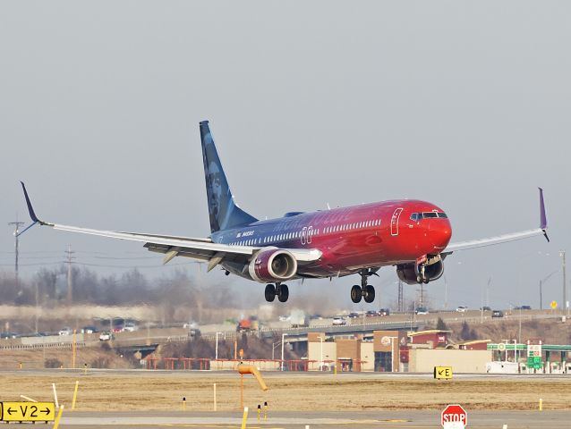 Boeing 737-900 (N493AS) - ASA330, a colorful Boeing 737-900ER, arriving in CLE from SEA this afternoon, 1 Mar 2023.