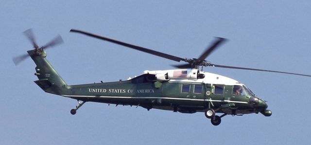 Sikorsky S-70 — - MORRISTOWN, NEW JERSEY, USA-JULY 27, 2018: Seen in this photo is one of the three helicopters in the Marine One detachment transporting President Donald Trump to his vacation home in Bedminster, New Jersey from Morristown Municipal Airport where Air Force One had just landed.