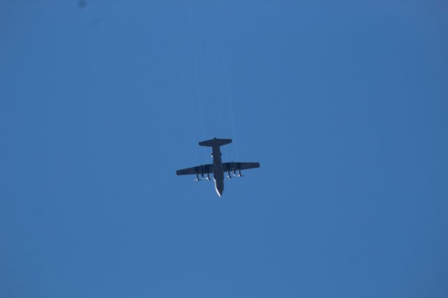 Lockheed C-130 Hercules (90-1057) - USAF C130 flying under call sign TREK01, flying over my house (Princeton, NC) at 7600ft