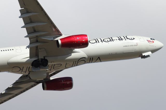 Airbus A330-300 — - Virgin Atlantic A330-300 departs LHR.