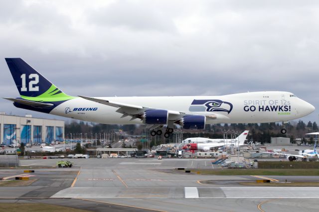 BOEING 747-8 (N770BA) - Special Seahawks 12th man Paint