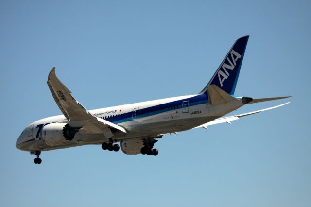 Boeing 787-8 (JA805A) - On Final, ANA # 1076  NRT - SJC  30R  08-01-2014