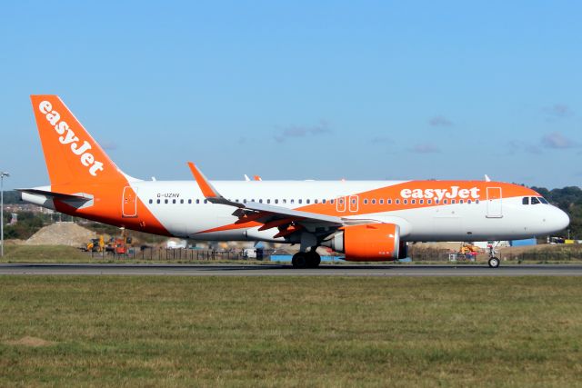 Airbus A320neo (G-UZHV) - Landing on rwy 07 on 16-Sep-24 operating flight EZY17 from EGAA.