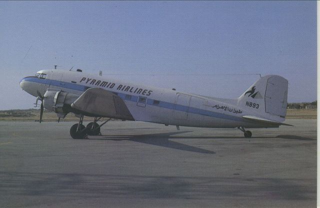 Douglas DC-3 (N893) - scanned from postcardbr /Pyramid Airlines
