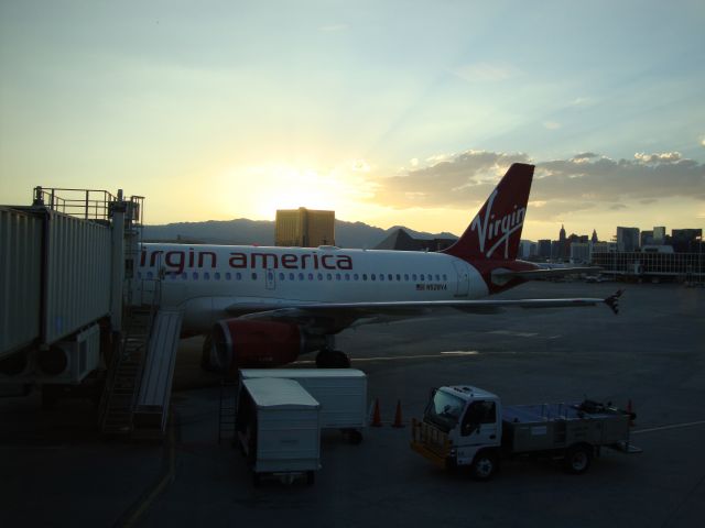 Airbus A319 (N528VA) - Virgin America Airbus. Picture taken after a rejected takeoff resulting in a 3 hour delay.