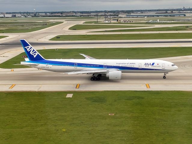 BOEING 777-300 (JA787A) - Not My Photo. Posted by permission of the Photographer Mr. Phil Brooks. Excellent photo Taken from his window seat on American Eagle flight 3539 ORD-IND from E-170 N760MQ Retro on August 26th 2023.