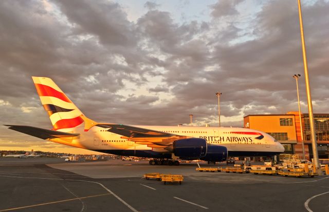 Airbus A380-800 (G-XLEH) - Super Sunset