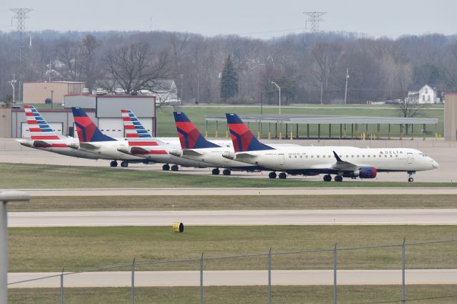 Embraer 175 (N234JQ) - Some of the corona parked E-175s at IND on 03-26-20