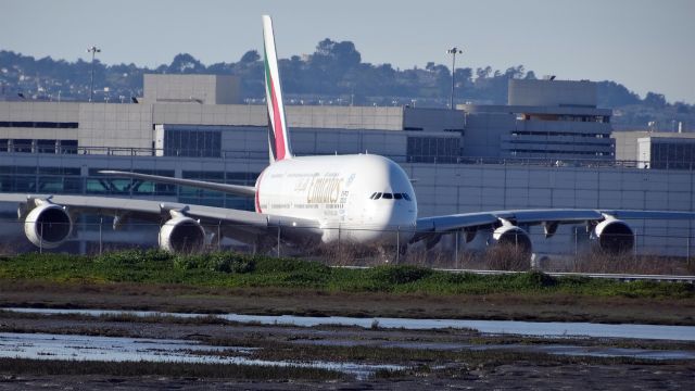 Airbus A380-800 (A6-EOC) - A6-EOC, Age: 0.7 Yearsbr /Airbus A380-800 (quad-jet) (H/A388/L)br /Airline: Emirates, Engines: 4x GP7200br /06-Mar-2015 A388/L San Francisco Intl (KSFO)-->Dubai Intl (OMDB / DXB) 16:00 PST 19:24 GST (+1) 15:23