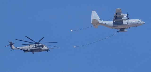 Lockheed EC-130J Hercules (16-7108) - KC-130J 167018 at 8600' AMSL.br /(no ADS-B from the helicopter)br /Lone Pine, California, May 25, 2022