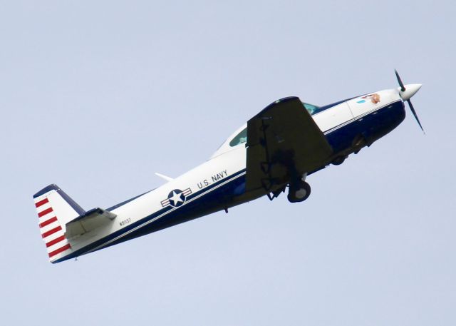 North American Navion (N91137) - At Downtown Shreveport. Climbing off runway 14.