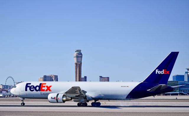 BOEING 767-300 (N108FE) - N108FE 2014 BOEING 767-3S2F(ER) s/n 44378 "Lucia" - McCarran International Airport (KLAS)&lt;br&gt;TDelCoro&lt;br&gt;April 2, 2015