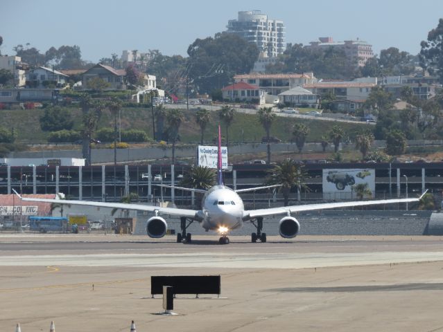 Airbus A330-200 (N386HA) - Lining up for takeoff @ SAN.