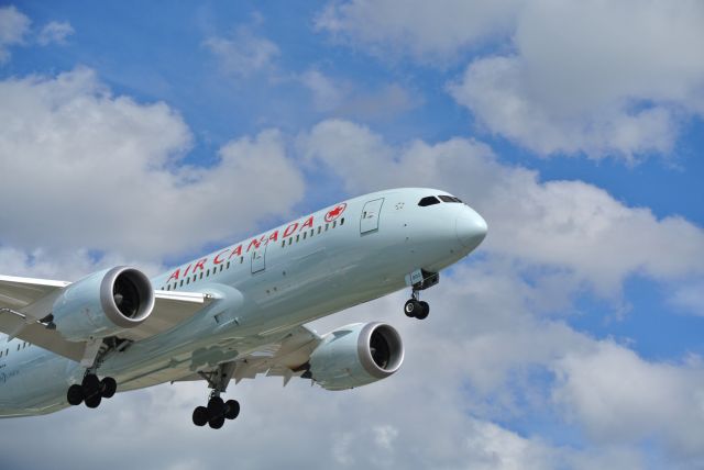 Boeing 787-8 (C-GHPT) - Just leaving after a day of spotting, when in the car I heard this brand new Air Canada bird on final for 23.  Luckily we werent too far away and just barely hopped out of the car to snap a few photos of it.  This is Air Canadas third dreamliner 