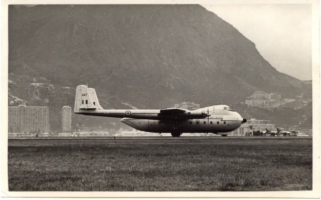 — — - Royal Air Force Far East Argosy,HKG Kai Tak,early 1960s