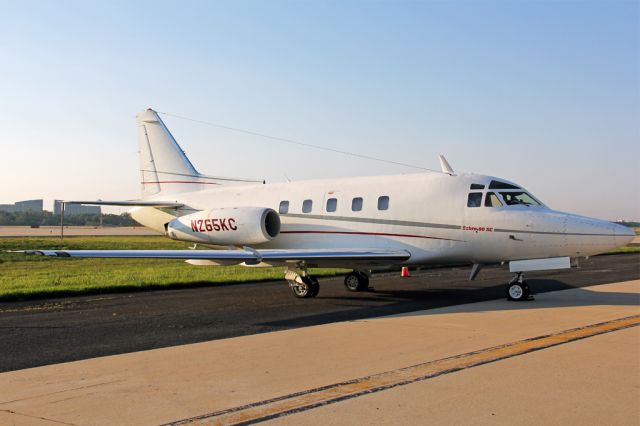 North American Rockwell Sabre 75 (N265KC) - A cool morning's burning off as 265KC sits waiting for its next trip. Great looking 38 year old jet!