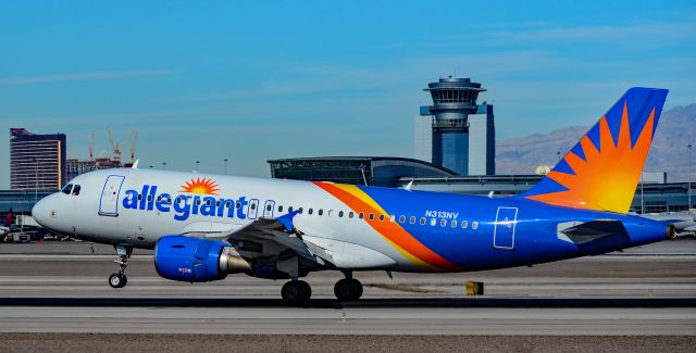 Airbus A319 (N313NV) - N313NV Allegiant Air Airbus A319-111 s/n 2300 - Las Vegas - McCarran International (LAS / KLAS)br /USA - Nevada,  January 28, 2019br /Photo: TDelCoro