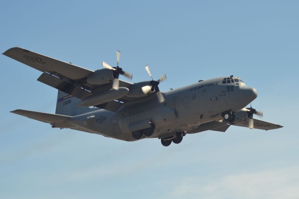 Lockheed C-130 Hercules (N23288) - 2-3299 conducting touch and goes on Runway 21 in Sioux Falls, SD