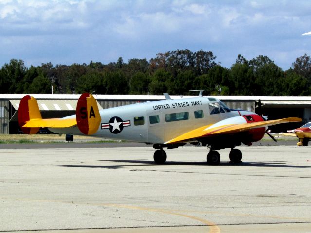 Beechcraft 18 (N372PS) - On the ramp