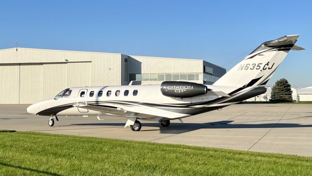 Cessna Citation CJ3 (N635CJ) - N635CJ, a 2021 Cessna 525B CitationJet CJ3+, that stopped by Valpo last October for customers who were considering ordering a CJ to look at. 10/23/21. 